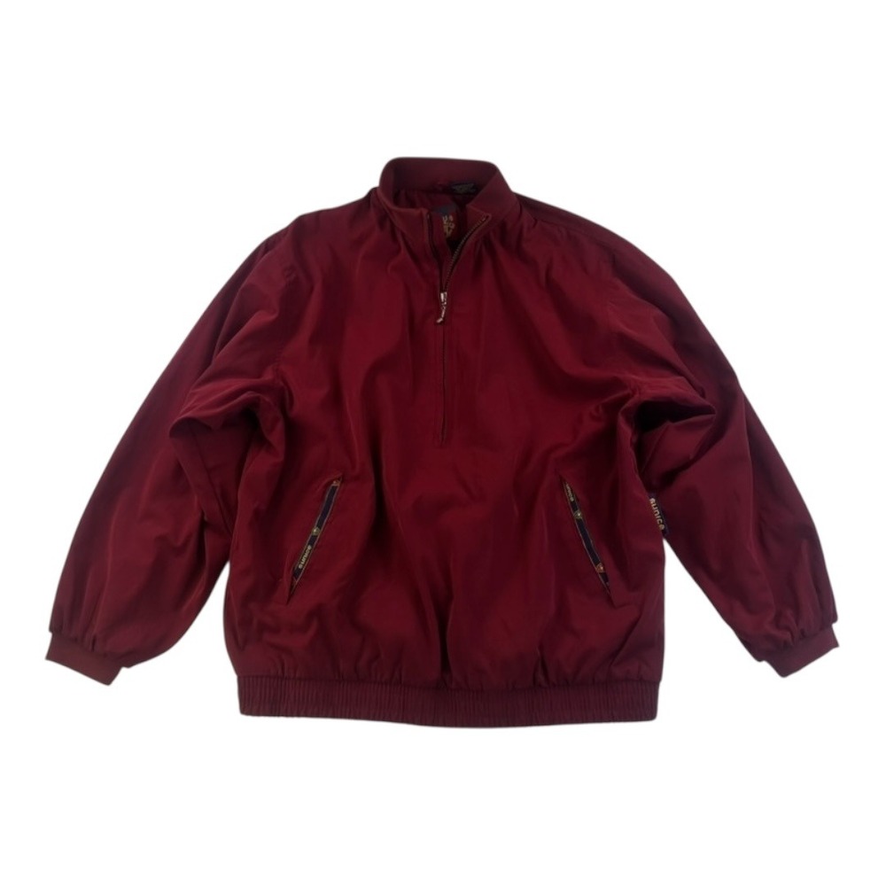 Vintage‎ Sunice Mens Burgundy Half Zip Jacket L 90s Golf Windbreaker
